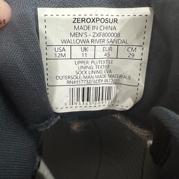 ZaroXposur Wallowa River Sandals Men’s Size 12M - Picture 5 of 8